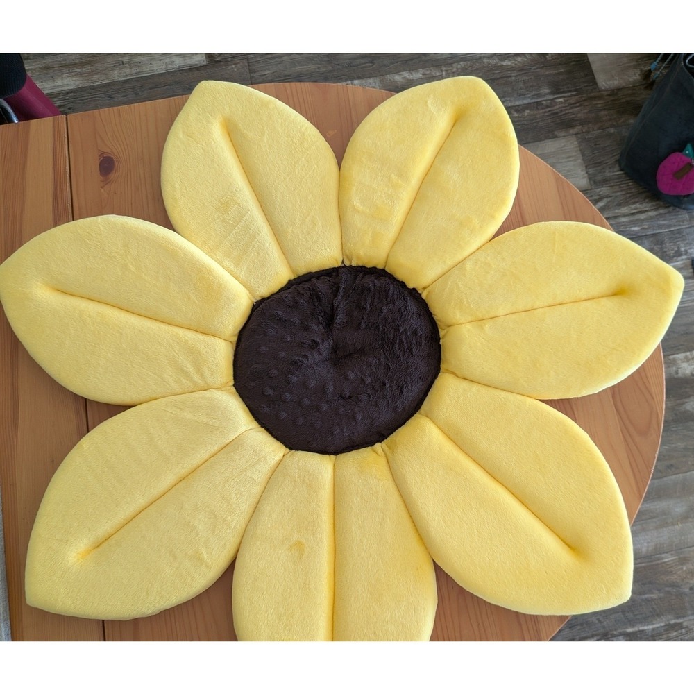 Blooming Bath Lotus Baby Bath Seat Yellow Sunflower Plush Sink Bather Infant